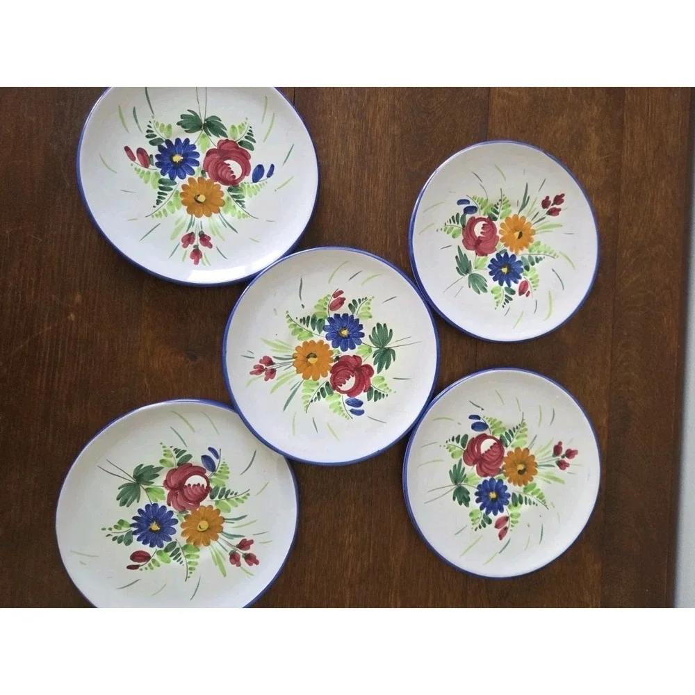 Santarelli Italian Art Pottery Esspresso & Cap Sets Hand Painted Signed 20 Piece